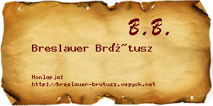Breslauer Brútusz névjegykártya